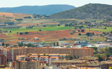 Anıtsal şehir Cuenca, İspanya'nın havadan görünümü
