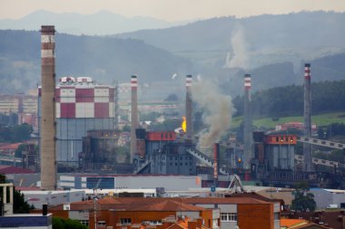 Asturias bölgesinde sanayi bölgesi, Ispanya