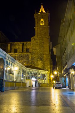 Vigo, İspanya'nın ünlü şehir gece görünümü