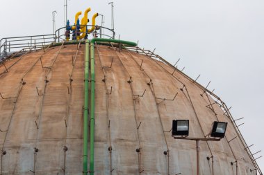 Ayrıntılar eski tanklar küresel formunun gaz