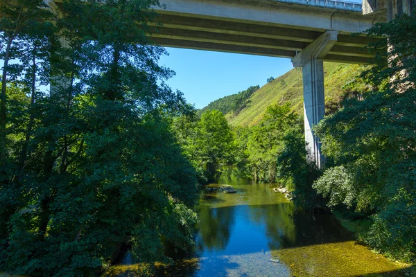 Moderne Autobahnbrücke über einen Fluss — Stockfoto