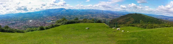 Általános kilátás egy rét a város, Oviedo, Spanyolország — Stock Fotó