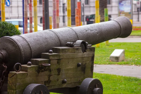 Antica e antica difesa costiera cannone — Foto Stock