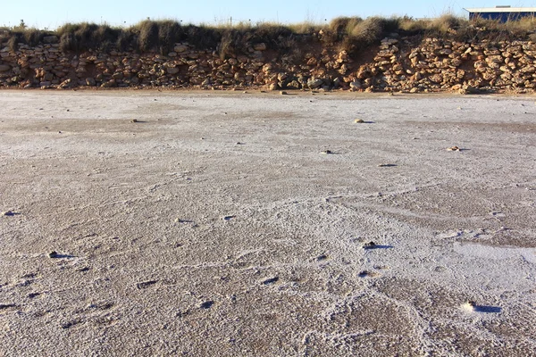 Lagos secos de sal natural (Salinas) en la costa sur de Murcia, España — Foto de Stock