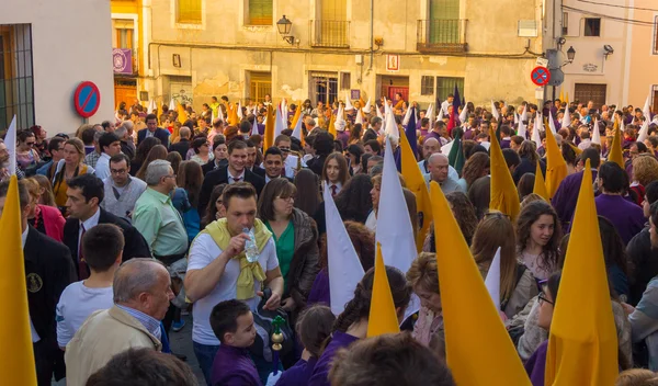 Cuenca, Spanien den 2 April, 2015: förberedelser för parad av den — Stockfoto