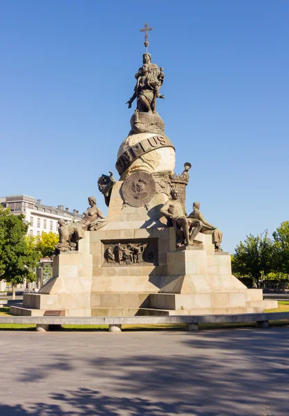 Monumento de Estátua a Colombo em Valladolid, Espanha — Fotografia de Stock