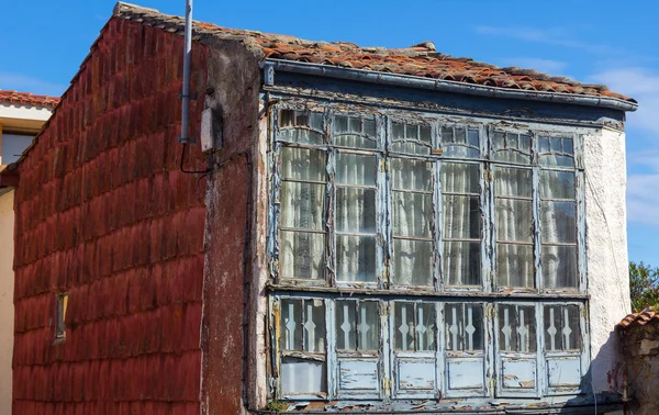 玻璃阳台，典型的西班牙Llanes北部 — 图库照片