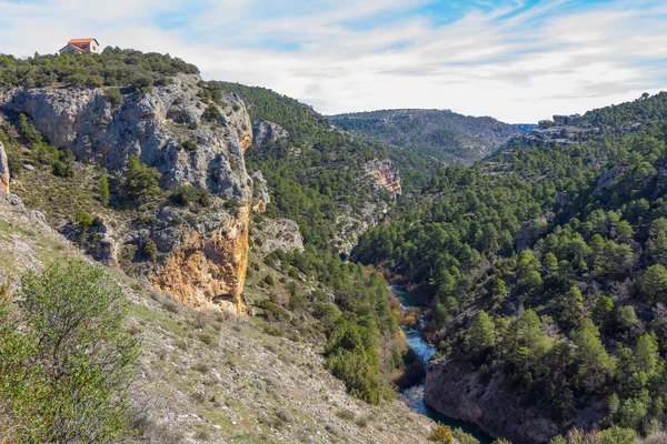 Rocce dalle forme capricciose nella città incantata di Cuena, Spai — Foto Stock