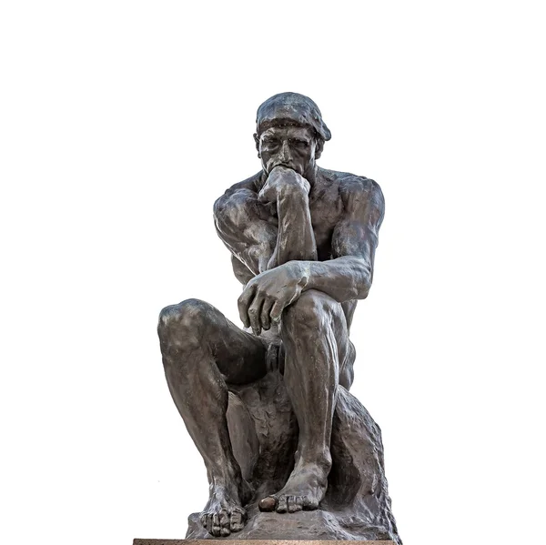 Скульптури Огюста Родена мислитель Стокове Зображення