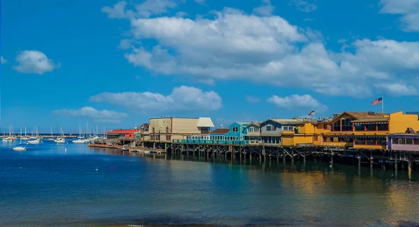 Old Fisherman Wharf Monterey Californië Een Beroemde Toeristische Attractie — Stockfoto