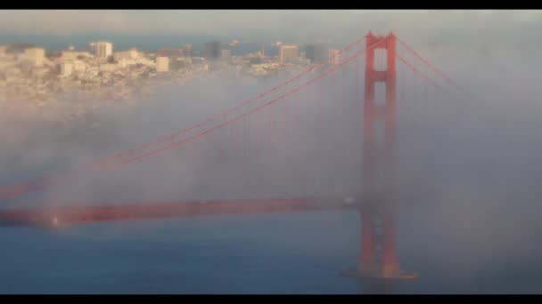 Pro převrácení mostu Golden Gate a panorama města San Francisco — Stock video