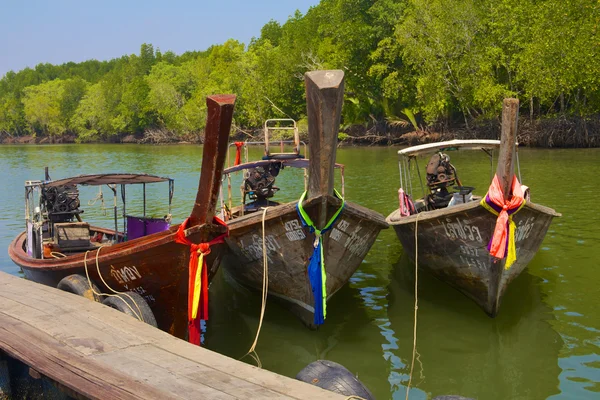 Barche a coda lunga in Thailandia — Foto Stock