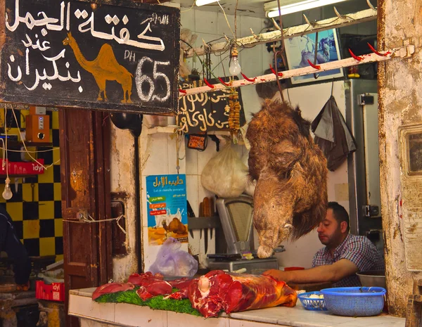 Camel head at the souk in Morocco — Stock Photo, Image