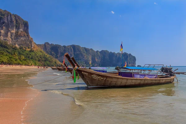 Longtail boats in Ao Nang Beach Thailand — Stock Photo, Image