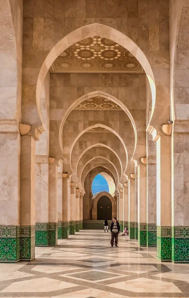 Arches at Mosque Hassan II Casablanca Morocco — Stock Photo, Image