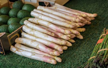 Fransa 'nın güneyindeki Nice Eski Kasabası' nda, Cours Saleya 'da bir sebze standında.