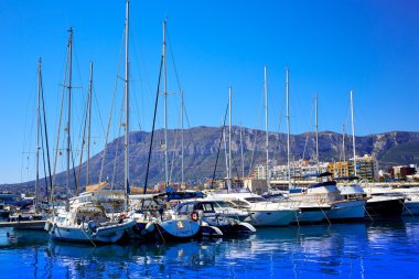 Denia marina Port ve Montgo Alicante, İspanya