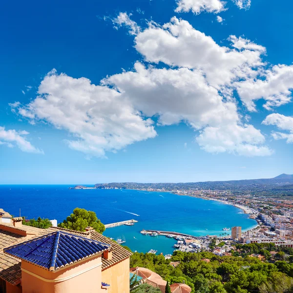 Javea Xabia vesnice antény ve středomořské Španělsko — Stock fotografie