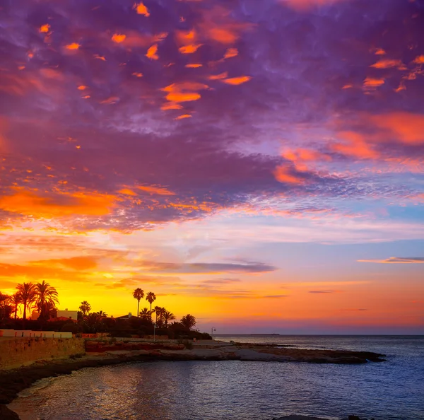 Denia sunset las Rotas en el Mediterráneo España — Foto de Stock