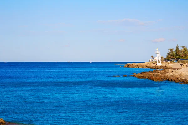 Playa de Denia Las Rotas en verano en Alicante — Foto de Stock