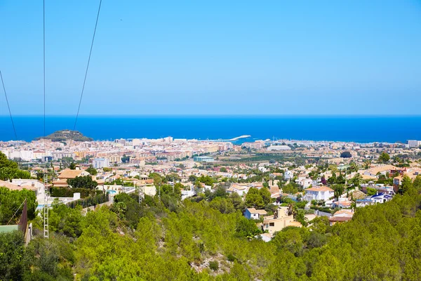 Denia obec vysoká pohled z Montgo Španělsko — Stock fotografie