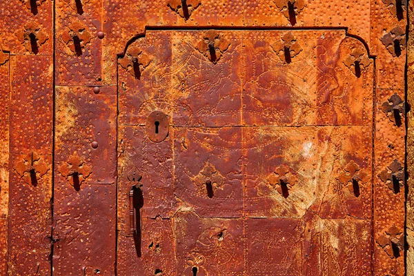 Moscardon church door in Sierra Albarracin Teruel — Stock Photo, Image