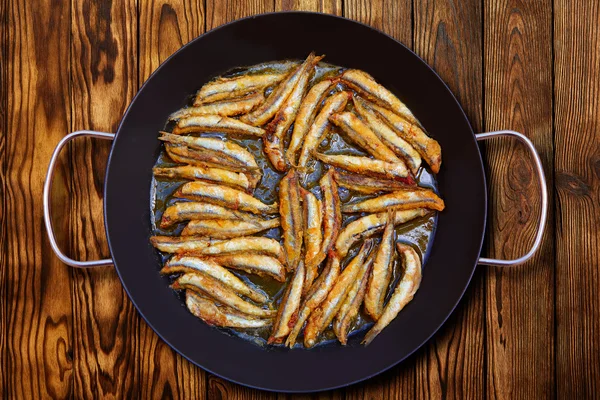 Boquerones fritos Mediterranean fried anchovies — Stock Photo, Image