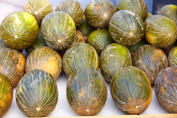 Melons from Mediterranean stacked — Stock Photo, Image