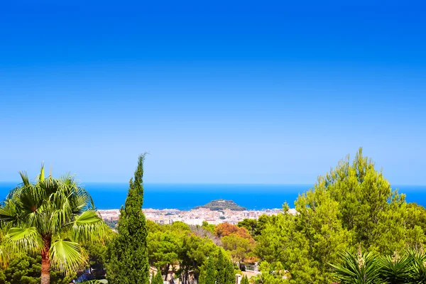 Denia hög utsikt över byn från Montgo Spanien — Stockfoto