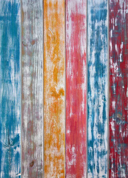七彩的墨西哥条纹粉笔漆过的木头 — 图库照片