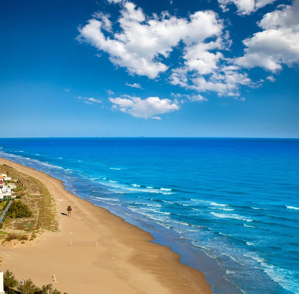 Cullera Dosel beach antenn Medelhavet Spanien — Stockfoto