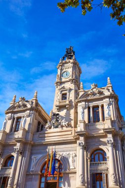 Valencia şehir Ayuntamiento bina kare Plaza