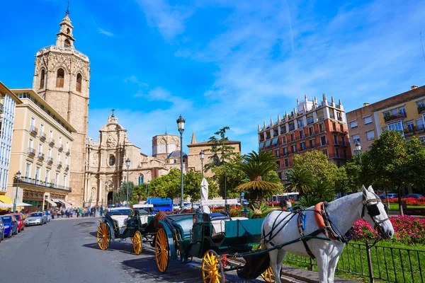 Catedral de Valência e torre de Miguelete Micalet — Fotografia de Stock