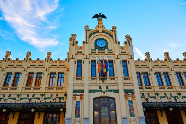 Valencia railway station facade North Estacio — Stock Photo, Image