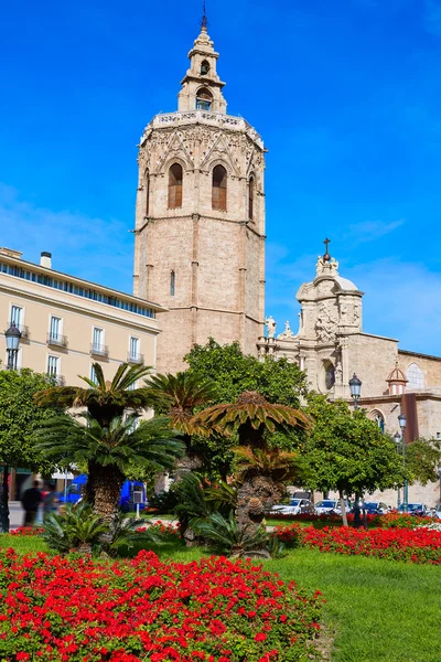 Catedral de Valência e torre de Miguelete Micalet — Fotografia de Stock