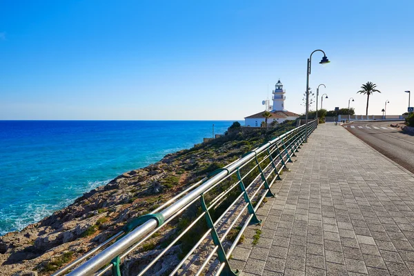 A Cullera településének világítótornya, Valencia, Spanyolország — Stock Fotó