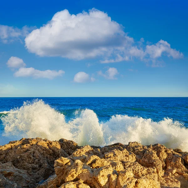 Cullera Playa los Olivos παραλία ηλιοβασίλεμα στη Valencia — Φωτογραφία Αρχείου