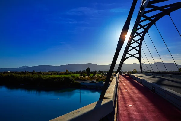 Ponte di Cullera sul fiume Xuquer Jucar di Valencia — Foto Stock