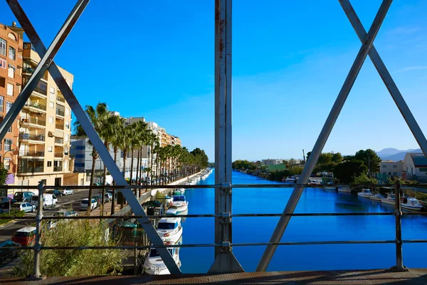 Cullera brücke über xuquer jucar fluss valencia — Stockfoto