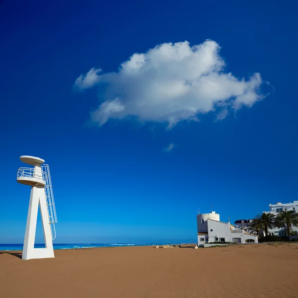 Spiaggia di Denia Las Marinas torre di guardia a El Moli — Foto Stock