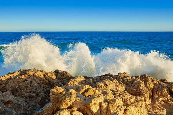 Cullera Playa los Olivos beach sunset in Valencia — Stock Photo, Image