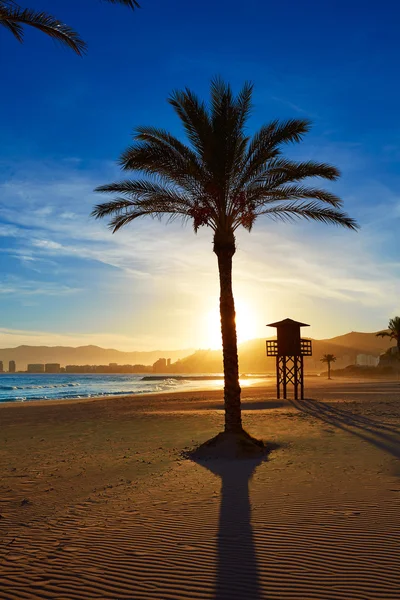 Cullera Playa los Olivos пляж заходу сонця в Valencia — стокове фото