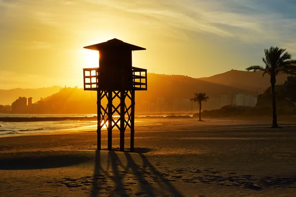 Cullera Playa los Olivos plaża zachód w Valencia — Zdjęcie stockowe