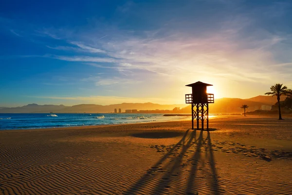 Cullera Playa los Olivos beach sunset in Valencia — Stock Photo, Image