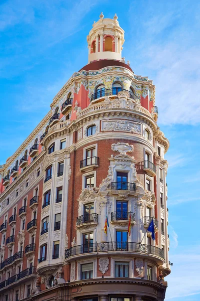 Edifício do Banco de Valencia na rua Pintor Sorolla — Fotografia de Stock