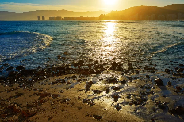 Cullera Playa los Olivos beach sunset in Valencia — Stock Photo, Image