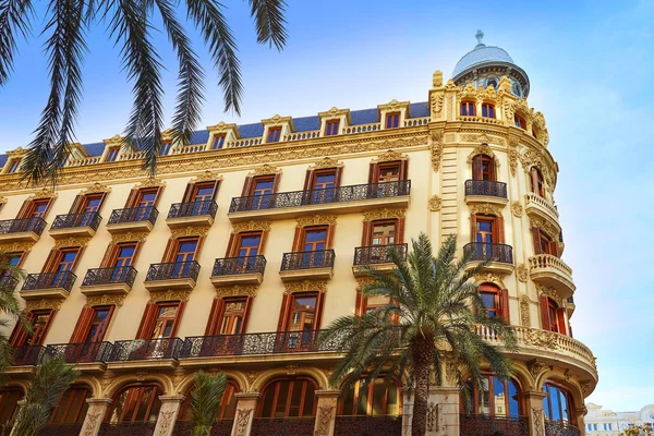 Praça Valencia Ayuntamiento Casa Ferrer — Fotografia de Stock