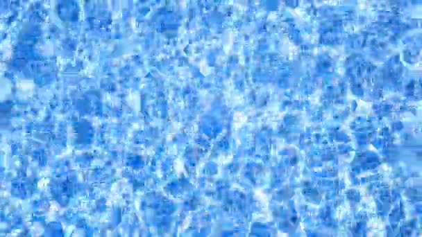 Blue tiles swimming pool water reflection texture — Stock Video