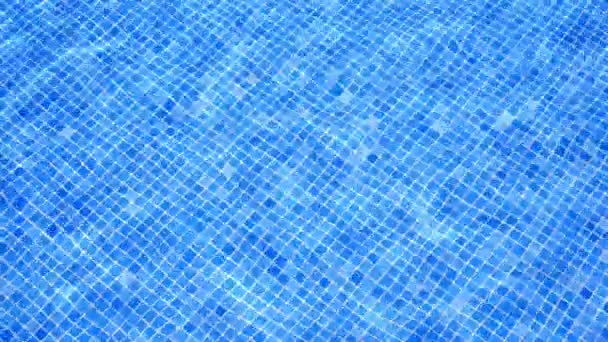 Azulejos azuis piscina reflexão da água — Vídeo de Stock