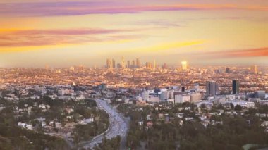Downtown la gece los angeles günbatımı manzarası california 